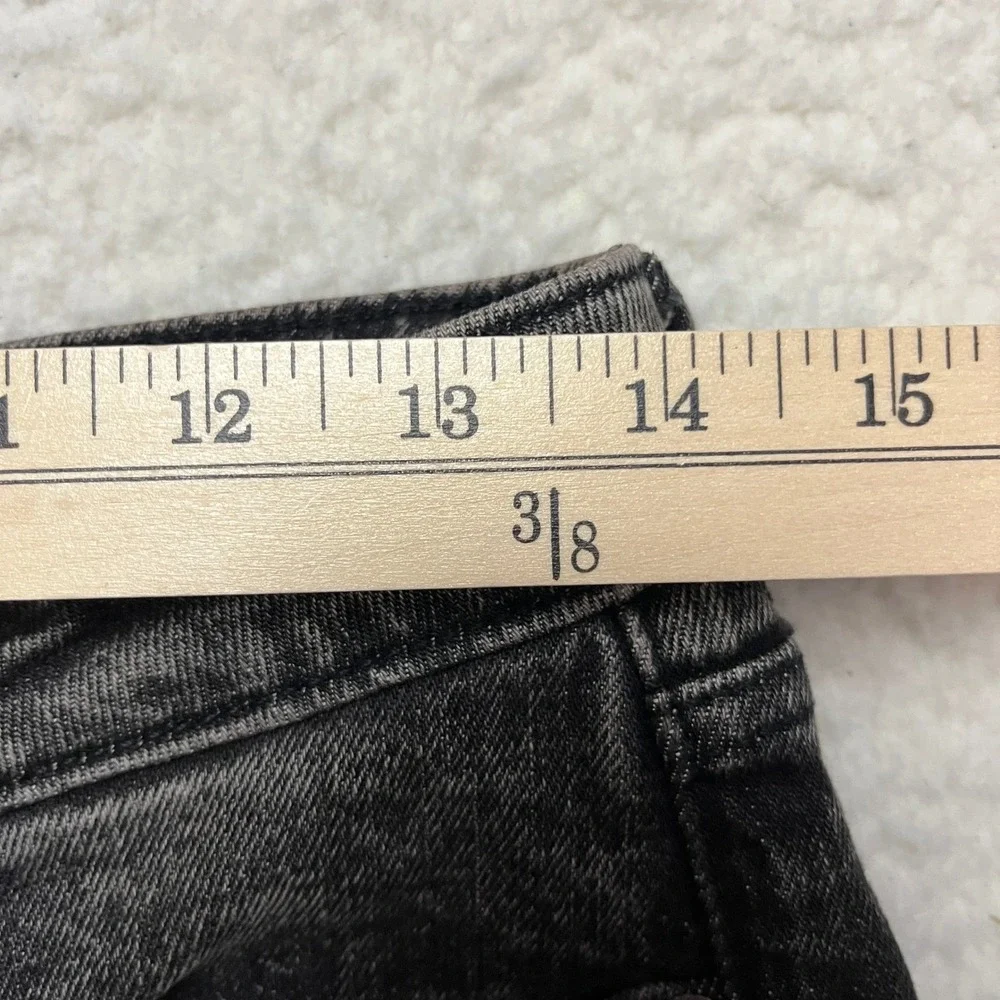Old Navy Jeans‎ Womens 4 Black OG Straight High Rise Blackberry Distressed Denim